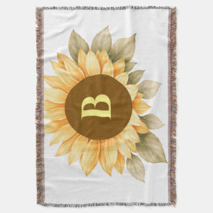 Boho-Monogramm Cottagecore-Geschenk Decke