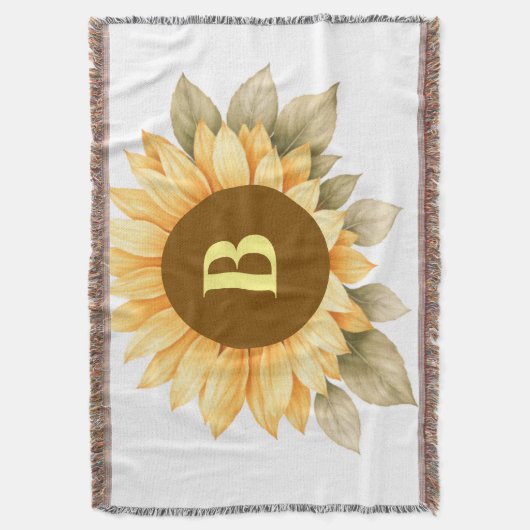 Boho-Monogramm Cottagecore-Geschenk Decke (Vorderseite Vertikal)