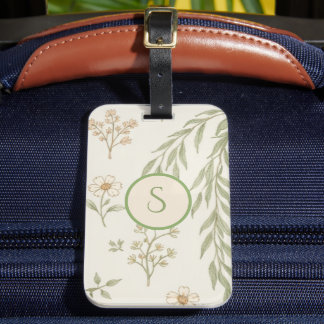 Boho-Monogramm Cottagecore-Geschenk Gepäckanhänger