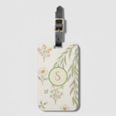 Boho-Monogramm Cottagecore-Geschenk Gepäckanhänger (Vorderseite Vertikal)