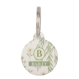 Boho-Monogramm Cottagecore-Geschenk Haustiermarke