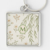 Boho-Monogramm Cottagecore-Geschenk Schlüsselanhänger (Vorne)