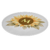 Boho-Monogramm Cottagecore-Geschenk Schneidebrett (Ecke)