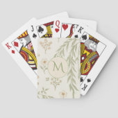 Boho-Monogramm Cottagecore-Geschenk Spielkarten (Rückseite)