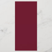 Boho-Monogramm Elegante Burgunder-Hochzeitsdinner Menükarte (Rückseite)
