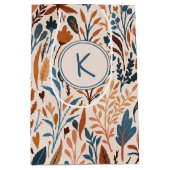 Boho-Monogramm Herbstblätter Mittlere Geschenktüte (Vorderseite)