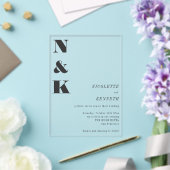 Boho-Monogramm-Initialen Foto-Hochzeit-Ästhetik Acryleinladungen (In Situ (Hochzeit))