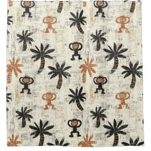 Boho-Monster-Dschungel-Safari-Muster Duschvorhang