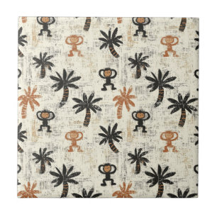 Boho-Monster-Dschungel-Safari-Muster Fliese