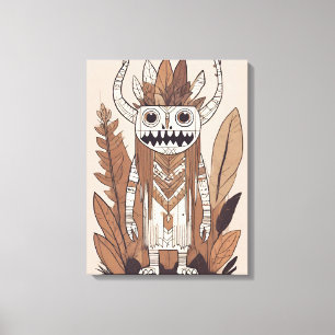Boho Monster Leaf Botanischer Kunststil Moderne Leinwanddruck