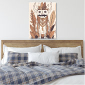 Boho Monster Leaf Botanischer Kunststil Moderne Leinwanddruck (Insitu (Schlafzimmer))