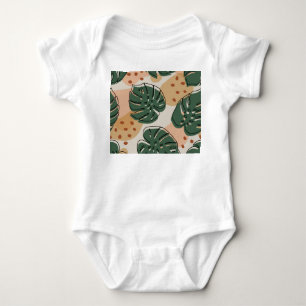 Boho monstera: abstraktes tropisches Muster Baby Strampler