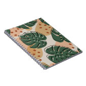 Boho monstera: abstraktes tropisches Muster Notizblock (Rechte Seite)