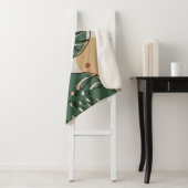 Boho monstera: abstraktes tropisches Muster Sherpadecke (Beispiel)