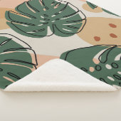 Boho monstera: abstraktes tropisches Muster Sherpadecke (3/4)