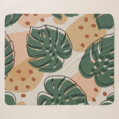 Boho monstera: abstraktes tropisches Muster Sherpadecke (Vorderseite (Horizontal))