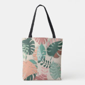 Boho Monstera Tote Bag Tasche (Rückseite)