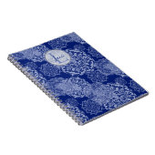 Boho Moody Blues Mandalase Mit Monogramm Notebook Notizblock (Rechte Seite)