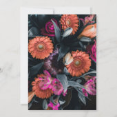 Boho Moody Dark Floral Brautparty Einladung (Rückseite)