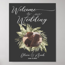 Boho Moody Sage Wedding Welcome Poster