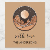 Boho Moon Adventures Erkundung der Wüste Weinetikett (Einzelnes Label)