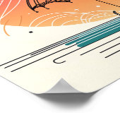 Boho Moon auf Regenschirm mit Fallenden Sternen Poster (Ecke)