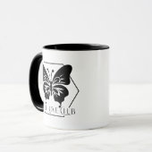 Boho Moon Black and White Self Liebe Club Tasse (Vorderseite Links)