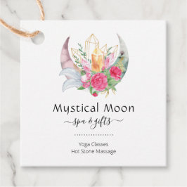 Boho Moon Crystals Feathers Blume Business Card Geschenkanhänger