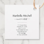 Boho Moon Crystals Feathers Blume Business Card Geschenkanhänger (Rückseite)