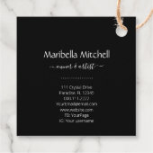 Boho Moon Crystals Feathers Blume Business Card Geschenkanhänger (Rückseite)