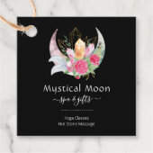 Boho Moon Crystals Feathers Blume Business Card Geschenkanhänger (Vorderseite)