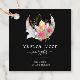 Boho Moon Crystals Feathers Blume Business Card Geschenkanhänger