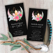 Boho Moon Crystals Feathers Blume Business Card Visitenkarte