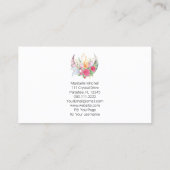 Boho Moon Crystals Feathers Blume Feathers Foto Visitenkarte (Rückseite)