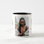 Boho Moon Crystals Feathers Blume Feathers Foto Zweifarbige Tasse (Mittel)