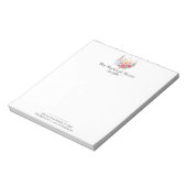 Boho Moon Crystals Feathers Blume Horizontal Notizblock (Rotiert)