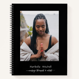 Boho Moon Crystals Feathers Blume Vertikales Foto Notizblock