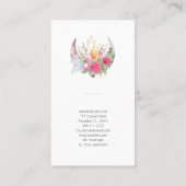 Boho Moon Crystals Feathers Blume Vertikales Foto Visitenkarte (Rückseite)