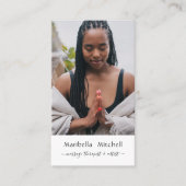 Boho Moon Crystals Feathers Blume Vertikales Foto Visitenkarte (Vorderseite)