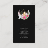 Boho Moon Crystals Feathers Blume Vertikales Foto Visitenkarte (Rückseite)