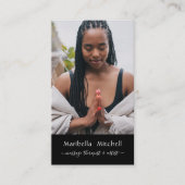 Boho Moon Crystals Feathers Blume Vertikales Foto Visitenkarte (Vorderseite)