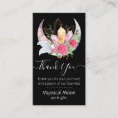 Boho Moon Crystals Feathers Blume Vielen Dank Visitenkarte (Vorderseite)