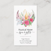 Boho Moon Crystals Feathers Blume Visitenkarte (Vorderseite)