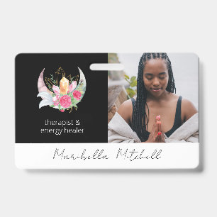 Boho Moon Crystals Feathers Flowes Therapeut Ausweis