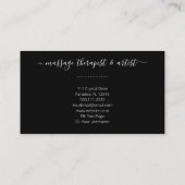 Boho Moon Crystals Feathers Pink Blume Foto Visitenkarte (Rückseite)