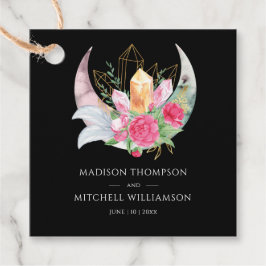 Boho Moon Crystals Feathers Pink Blume Hochzeit Geschenkanhänger