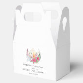 Boho Moon Crystals Feathers Pink Blume Hochzeit Geschenkschachtel (Geöffnet)