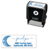 Boho Moon Hand Zeichne Rücksendeadresse Permastempel (Beispiel)