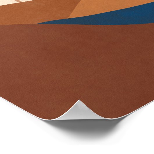 Boho Moon Landscape Abstrakt Earth Tones Poster (Ecke)