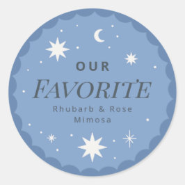 Boho Moon Lieblingsgetränk Gastgeschenk Hochzeit A Runder Aufkleber